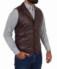 Gilet Pour Homme En Cuir Brun