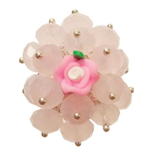 Bague cristal facette - , rose