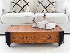 Table Basse Table de Salon Bois Massif Vintage Shabby Loft Rétro M