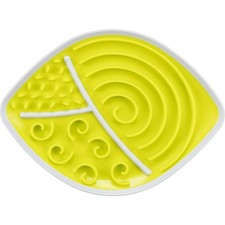 Assiette à lécher 28 x 21cm ovale jaune  pour chien