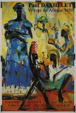 Daxhelet Paul Voyage en Afrique 1986 Affiche Originale Exposition