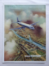7/1954 PUB VICKERS VISCOUNT AIRLINER AIR FRANCE AIRLINE PARIS ORIGINAL AD