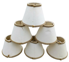 ANCIEN X6 ABAT JOUR CARTON GALON HT.11.5CM APPLIQUE LAMPE LUSTRE  INTERUPTEUR