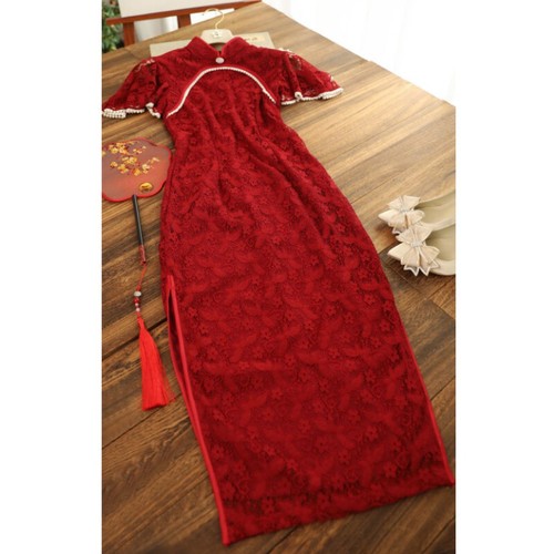 Femmes dentelle brodé qipao - femmes,