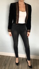 Veste cropped velours ras