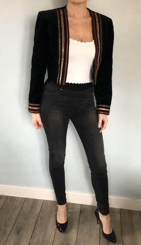 Veste cropped velours ras