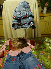 3/4 ans "tissu Jeans" 3 pièces Adorables T.B.E comme neuves !!