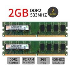 4Go 2x 2Go DDR2 PC2-4200U 533MHz 2Rx8 CL4 DIMM MÉMOIRE bureau RAM pour Hynix FR