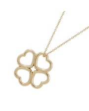 Preloved tiffany & co Heart Clover Pendant Necklace Women Gold One Size