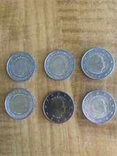 MONACO: LOT DE 6 PIECES  DE 2 EURO 2014 -17 -18-19 - 20- ET 21 EFFIGIE ALBERT II