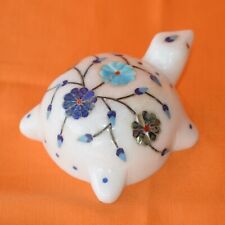 Figurine d'art incrustation de tortues en pierre sculptée à la main statue so...