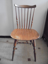 Baumann  chaise WESTERN  bois massif pied tourné assise éventail solide confort