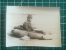 QQ125 photo TBE 15x11 cm WW2 Japon militaria parachutiste dans canot sauvetage