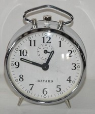 Réveil mécanique horloge ronde inox BAYARD Vintage