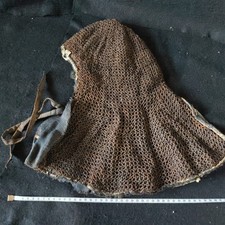 Authentique Edo Japonais Ancien Samurai Yoroi Kabuto Chaîne Casque, Env. 1.48kg