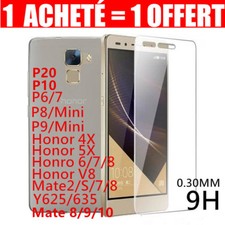 Lot2 Vitre Film Protection Verre Trempé Huawei P40 P30 P20/P8/9/10 Honor  Smart