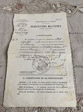 Ancien Document Réquisitions Militaires Guerre Chanaz Savoie Foin Paille 1918