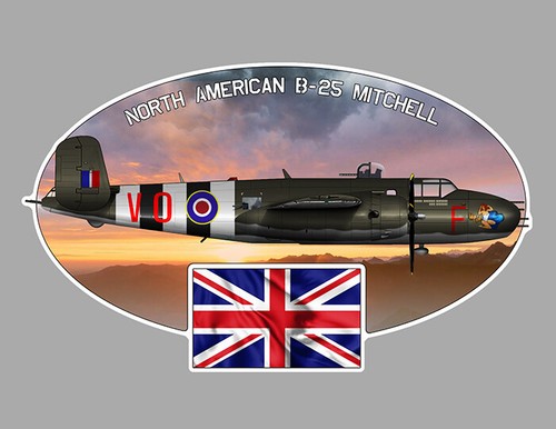 Sticker avion bombardier - bombardier, b-25