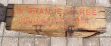 Ancienne caisse bois bourriche huitre coquillage Boulogne s/ mer Déco circa 1930