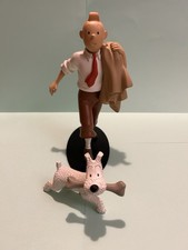 MOULINSART-LEBLON DELIENNE-FIGURINE TINTIN GLOBE TROTTER-20 cm- TRÈS BON ÉTAT