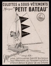 PUBLICITE 1945  --  CULOTTES ET SOUS VETEMENTS PETIT BATEAU   7A140*  