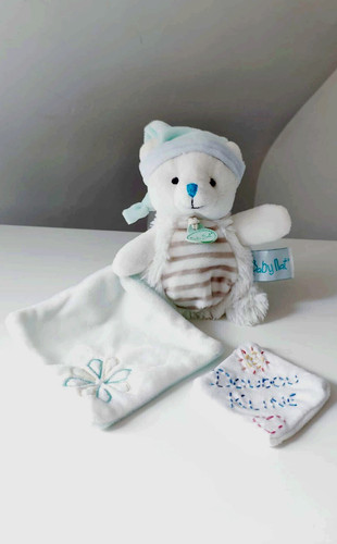 Peluche doudou ours mouchoir - ours,