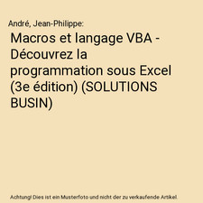 Macros et langage VBA -