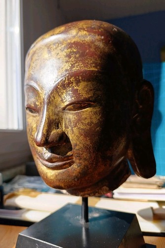 Burmese buddha stone - stone, head