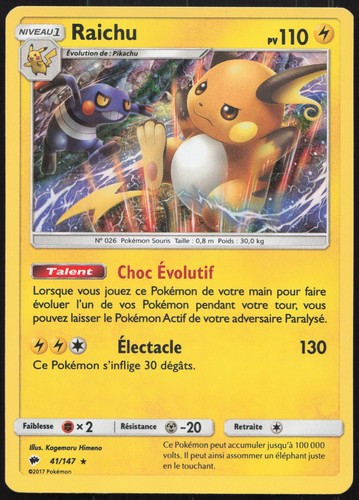 Carte pokémon raichu - carte,