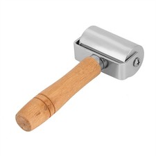 Handmade Wooden Handle Carbon Steel Leather Rolling Craft Roller Tool(6cm)