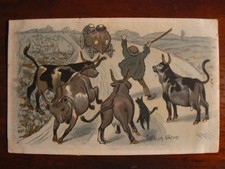 cpa illustrateur troupeau