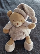  Doudou Boule Ours Beige Sable  Bonnet 20 cm Takinou
