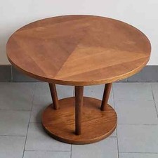 TABLE BASSE TABLE D'APPOINT VINTAGE 1940 1950 RETRO TRIPODE PLACAGE CHENE 50S