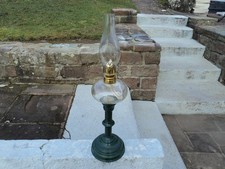 ANCIENNE LAMPE DE BUREAU CHEMIN DE FER FER VERRE LAMP