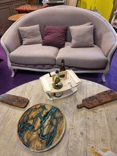 banquette et 2 fauteuils tres confortable tissus et bois