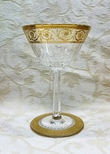 SAINT LOUIS THISTLE GOLD CORDIAL GLASS VERRE A LIQUEUR COCKTAIL CRISTAL GRAVE OR