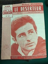 partition de RICHARD ANTHONY "le deserteur" tres bon etat