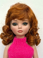CARROT RED CURLY LONG WIG HALF