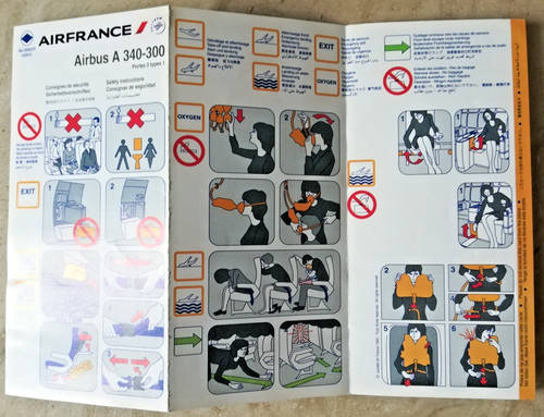 Safety card air france airbus - air,