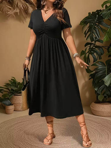 Temu black dress - temu, plus