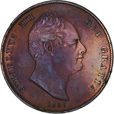 [#1511818] United Kingdom, William IV, Penny, 1837, London, Copper, AU, Spink:38