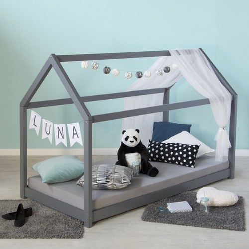 Lit enfant maison 80x160 cm - lit, d'
