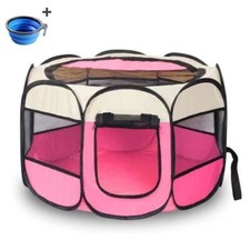 Parc à Chiots Pliable Enclos Tente Chien Chat Chatons animaux de compagnie + bol