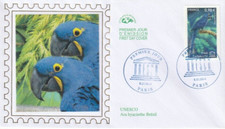 FDC 2014_Enveloppe 1er jour_fdc_soie_Unesco Ara hyacinthe - Brésil.  (162).