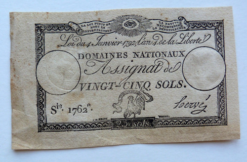 Bel assignat sols - 25,