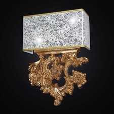 Applique en Bois Feuille or Et