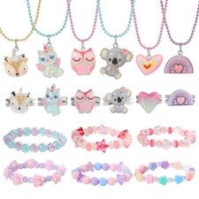 Licorne et Collier Anneaux 6 Ensembles pour Enfants Petites Filles