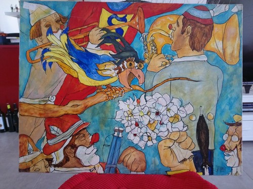 Acrylique sur toile gerard - acrylique, de