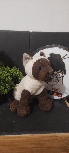 Doudou chat blanc marron - blanc,