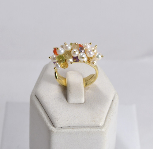 Anneaux argent 925 perles - argent,